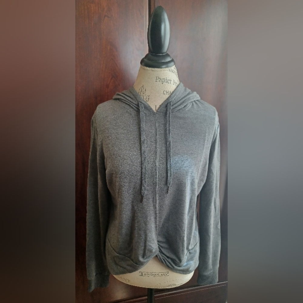 Adrienne Vittadini Womens Grey Sport hoodie